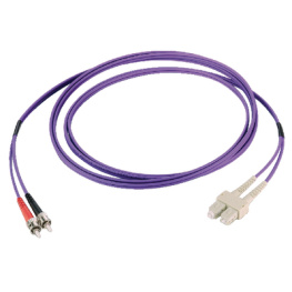 STSCOM3DPU2, FO cable 50/125um OM3 SC/ST 2 m Violet, AFL Hyperscale