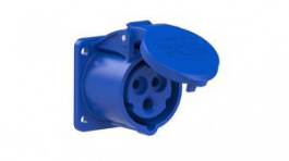 313-6F9, CEE Socket 3P 4mm² 16A IP54 230V Blue, PC Electric
