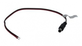 RND 205-01250, DC Connection Cable, 2.5x5.5x9.5mm Plug, Straight, 300mm, RND Connect