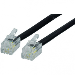 VLTP90101B30, Telephone cable, RJ10 (4P4C) 3 m Black, Valueline