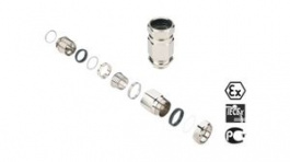 930031221, Double Seal Cable Gland 13.5...23.9mm Nickel-Plated Brass M25, Weidmuller