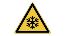 PIC W010-TRI 015-PE-SHEET/1 [54 шт], ISO Safety Sign - Warning, Low Temperature / Freezing Conditions, Triangular, Black on Yellow, Vinyl, Warning, 54pcs, Brady