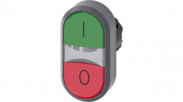 3SU1030-3AB42-0AK0, SIRIUS ACT Twin Push-Button front element Metal, matte, red/green, Siemens