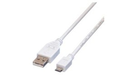 11.99.8754, USB Cable USB-A Plug - USB Micro-B Plug 800mm White, Value
