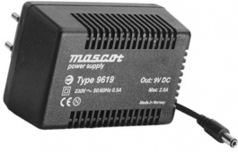 9619900002, 9619 AC/DC PSU 9V 2,8 AMP, Mascot