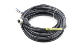 1200060021, Micro-Change (M12) Single-Ended Cordset 4 Poles Female (90°) to Pigtail 0.34mm² Black PVC Cable 2.0m (6.56') Length, Molex