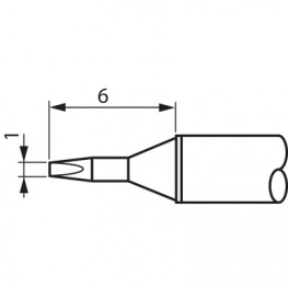 STTC-125P, Soldering Tip Chisel / cone 30° 1.0 mm 390 °C, Metcal