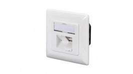 DN-9005-N, Cat6 Network Wall Outlet 2x RJ45 Flush Mount White, DIGITUS