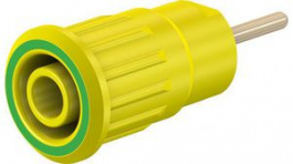 23.3130-20, Safety Socket 4mm Green / Yellow 24A 1kV Gold-Plated, Staubli (former Multi-Contact )