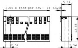 65239-020LF, Socket housing, Dubox 2x20-pin 2x20P, FCI (Amphenol FCI, AFCI))