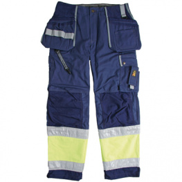 665170469-C56, Tool Pocket Trousers with Reflex 665 Size C56/XL blue-yellow, Bjornklader
