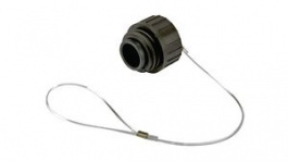 T6483200, Protection Cap with Cord, Black, Amphenol