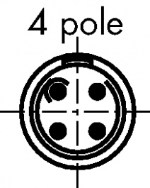 EGG.00.304.CLL, Device socket, B-series 4-pin Poles 4 1 A 215 VAC/VDC, LEMO