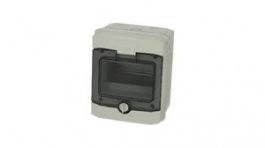 7350001, Enclosure 165x120x201mm Light Grey / Transparent Polycarbonate IP65, Fibox