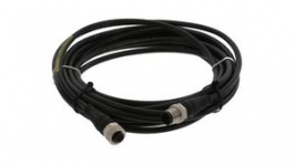 1200668821, Micro-Change (M12) Double-Ended Cordset with Knurled Hexnut 4 Poles Male to Female 22 AWG Black TPU WSOR 5m, Molex