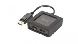 DS-45404, 2-Port DisplayPort Splitter, 1x DisplayPort - 2x DisplayPort, DIGITUS