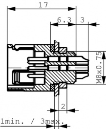 99 9215 060 05, Panel mount plug 5-pole blue Pole no.=5, Binder