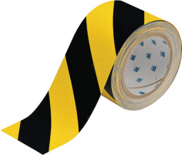 104347, Floor Marking Tape Black / Yellow 76.2 mmx30 m, Brady