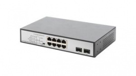 DN-95140, PoE Switch, Unmanaged, 1Gbps, 180W, RJ45 Ports 8, PoE Ports 8, DIGITUS