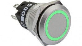 82-5551.1133, Illuminated Pushbutton Green 19mm 12V 3 A 1 Change-Over (CO), EAO
