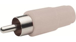 RND 205-01355, RCA Connector, Plug, Cable Mount, White, RND Connect