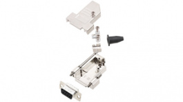 DTSL09-LJSRG-S-DBS-K, Вилка; D-Sub; PIN:9; "мама"; угловой 45°; пайка; на провод; черный, Encitech Connectors