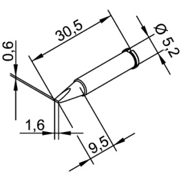102CDLF16, Soldering tip Chisel shaped 1.6 mm, Ersa