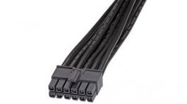 45136-1210, MegaFit Cable Assembly, 12 Poles, Black, 1m, Molex