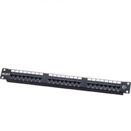 P24T-KDA-CEC, Patch panel 19" black 1 HE 24x RJ45 Cat.5e, Maxxtro
