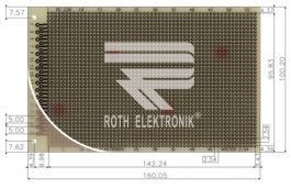RE220-LF, Laboratory card FR4 epoxy heat tin-plated, Roth Elektronik