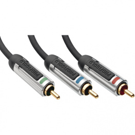 PROV3307, Component video cable, Interconnect 3x RCA-Plug 3x RCA-Plug 7.5 m, PROFIGOLD