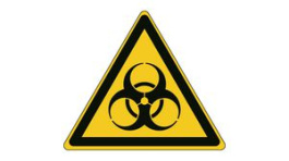 PIC W009-TRI 015-PE-SHEET/1 [54 шт], ISO Safety Sign - Warning, Biological Hazard, Triangular, Black on Yellow, Vinyl, Warning, 54pcs, Brady