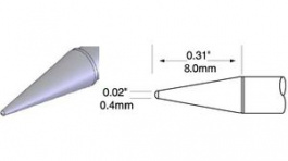 UFC-7CN8004S, Soldering Tip Conical, Long Reach 0.4mm, Metcal