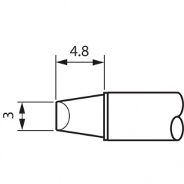 STTC-013, Soldering Tip Chisel / cone 90° 3.0 mm 330 °C, Metcal