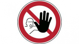 306916, No Access, Floor Sign, Round, Black on White/Red, Polyester, Prohibition Sign, 1, Brady