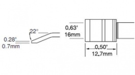 PTC-7BL1316R, Soldering cartridge Blade 16mm, Metcal