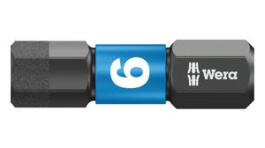 05057606001, Насадка; шестигранная; HEX 6мм; Длина: 25мм; Монтаж: 1/4" (D6,3мм), Wera Tools