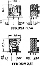 1791855, FFKDSA1/V-5,08 wire-to-board terminal block ‰¤0.5 mm2 2.54 mm, 1 poles, Phoenix Contact