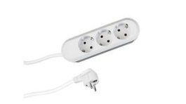 387.270, Outlet Strip SMART 3x DE Type F (CEE 7/3) Socket - DE/FR Type F/E (CEE 7/7) Plug White 1.5m, Bachmann