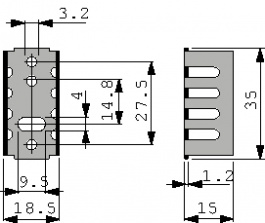 ICK 35 SA, Радиатор: прессованный; TO220; черный; L:35мм; W:18,5мм; H:15мм, Fischer Elektronik