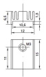 KL-235/15/SOT 32/SW Радиатор: штампованный; ребристый; SOT32; черный; L: 15мм; W: 12мм