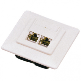 JE307AC6-USDXX, Flush-mounted socket 2x RJ45 Cat.6 unshielded, Maxxtro