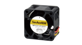 9WPA0412P3G001, Axial Fan, Splash Proof DC 40x40x28mm 13.2V 37.8m³/h IP68, Sanyo Denki