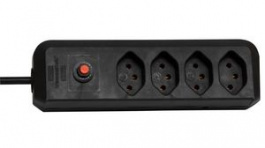 1159462814, Outlet Strip Clever-Line 4x Type J (T13) - Type J (T12) Black 1.5m, Brennenstuhl