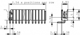76382-315LF, Pin header, Dubox 15-pin 90deg 15P, FCI (Amphenol FCI, AFCI))