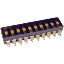 A6S-6102-H, Переключатель: DIP-SWITCH; Кол-во секций:6; ON-OFF; 0,025A/24ВDC, Omron