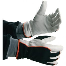 52561-10, Fleece-lined Mounting Gloves Size=10 black-white Pair, Bjornklader