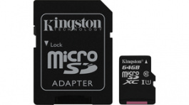 SDC10G2/64GB, microSD Card, 64 GB, Kingston