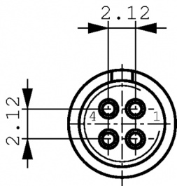 09 9766 30 04, Appliance socket series 719 4-pin Poles 4 3 A 60 VAC/VDC, Binder