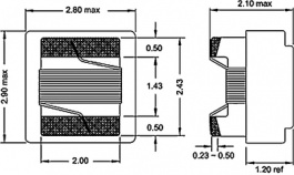 1008F-6R8K-01, Inductor, SMD 6.8 uH 360 mA +-10%, FASTRON